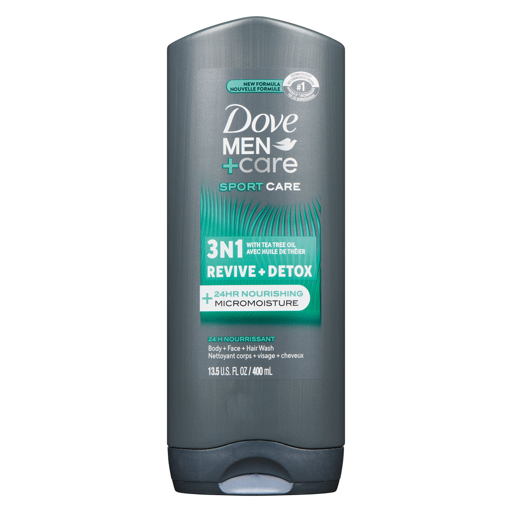 DOVE BODY WASH REVIVE + DETOX, 6 X 400 ML