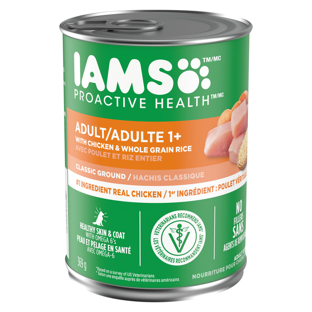 IAMS DOG FOOD CHICKEN & RICE, 12 X 369 G
