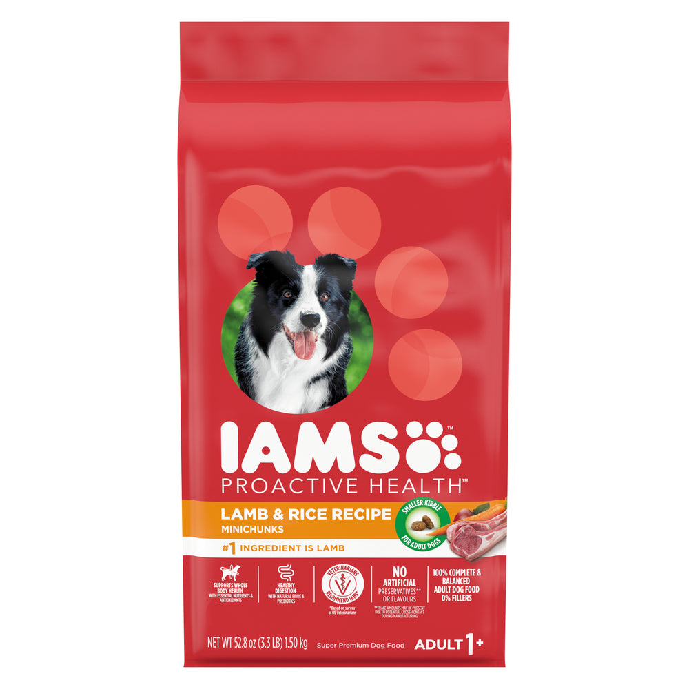 IAMS DOG FOOD RICE & LAMB, 4 X 1.5 KG