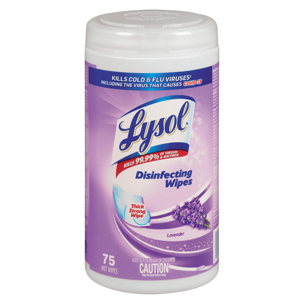 LYSOL DISINFECTANT WIPES LAVENDER, 6 X 75 UN