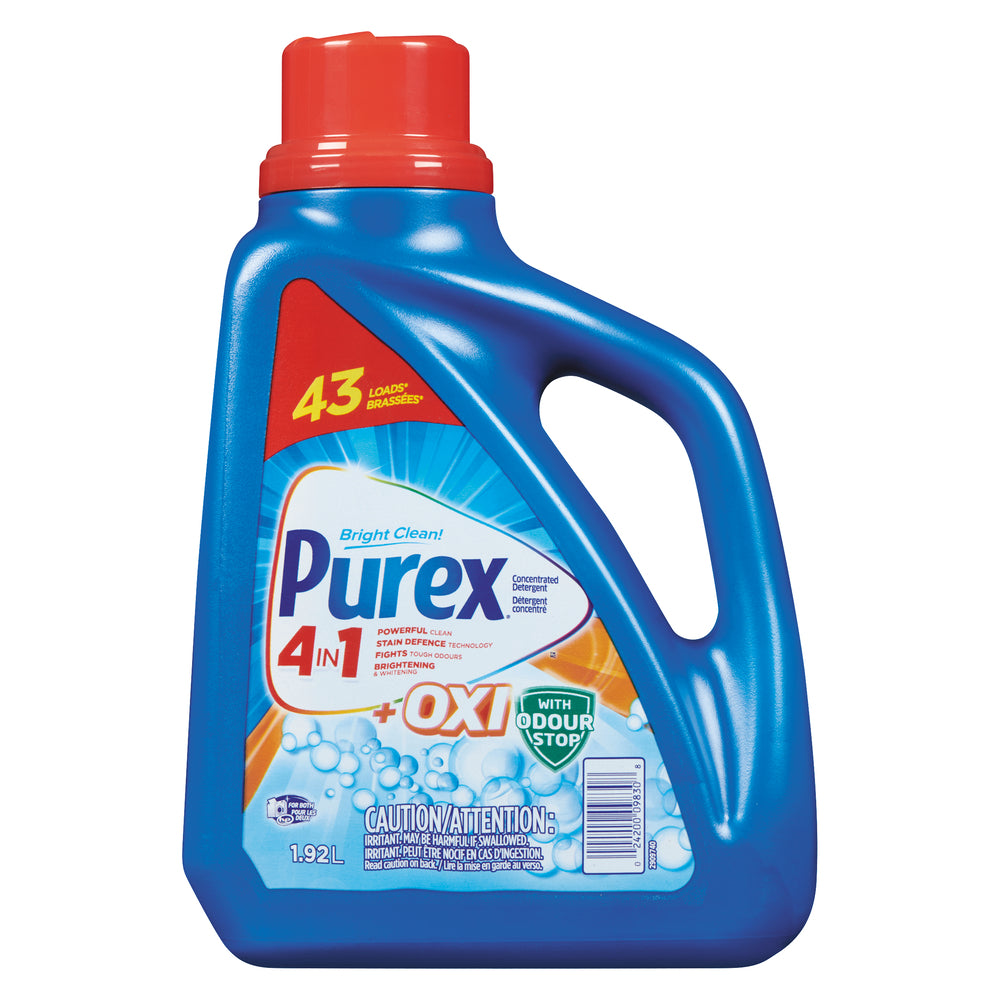PUREX DETERGENT OXI PLUS 43 LOADS, 6 X 1.92 L