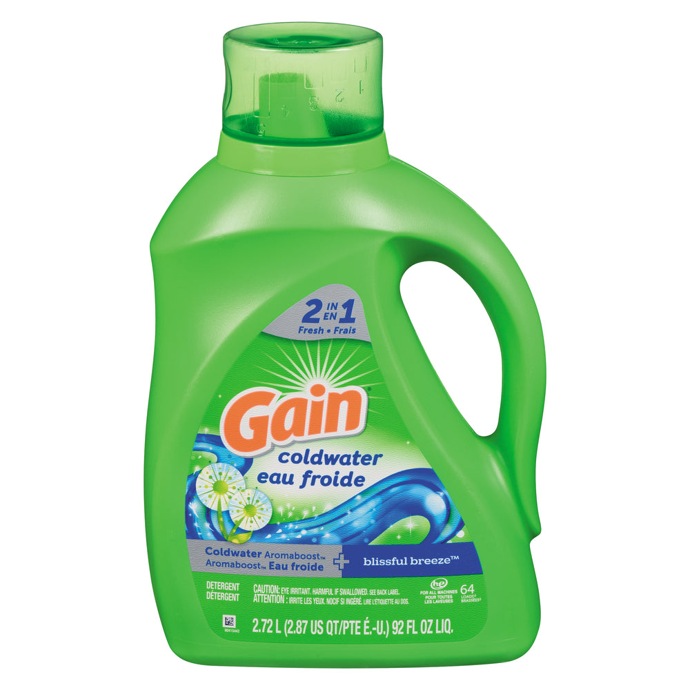 GAIN LIQUID 2X HE COLDWATER BLISSFUL BREEZE 64 LOADS 4X, 4 X 2.72 L