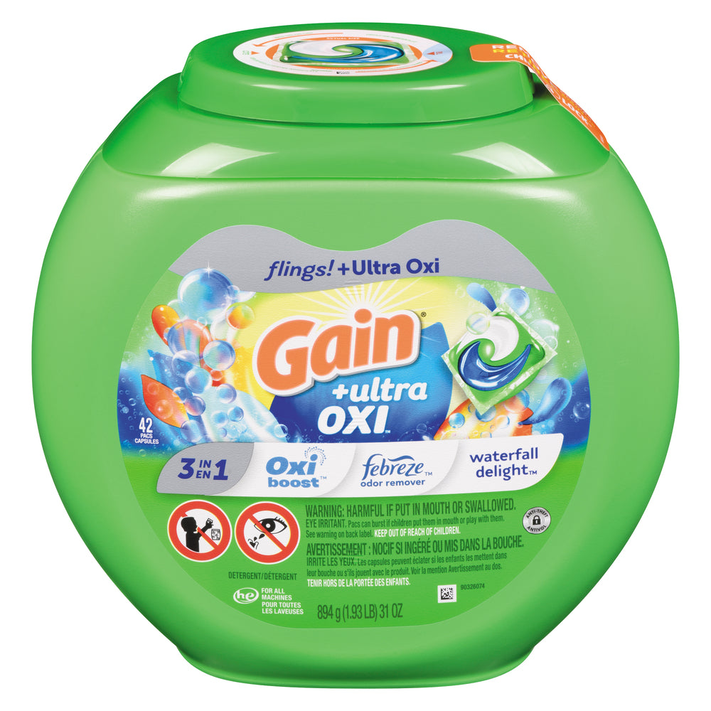 GAIN FLINGS DETERGENT LESS WATERFALL DELIGHT, 4 X 894 G