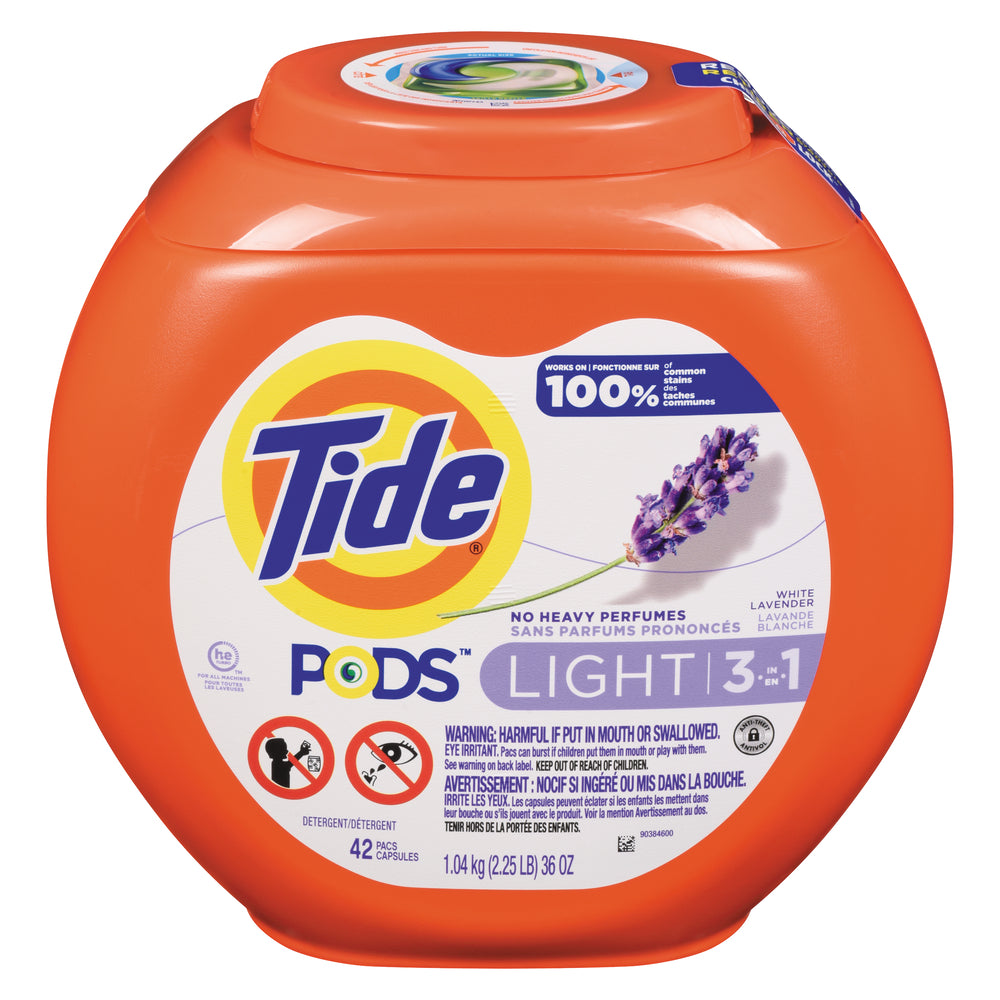 TIDE LIQUID PODS WHITE LAVENDER 42 UNITS, 4 X 1.04 KG