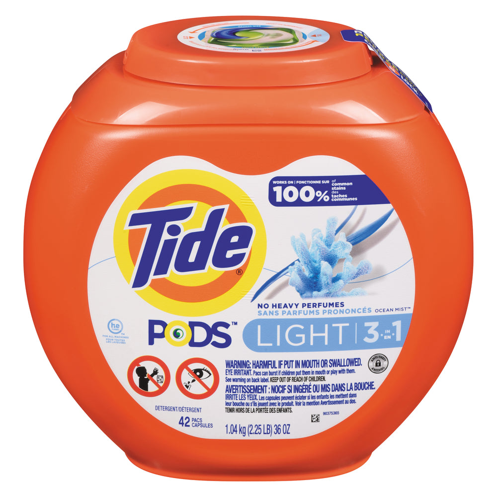 TIDE LIQUID PODS LIGHT OCEAN MIST 42 UNITS, 4 X 1.04 KG