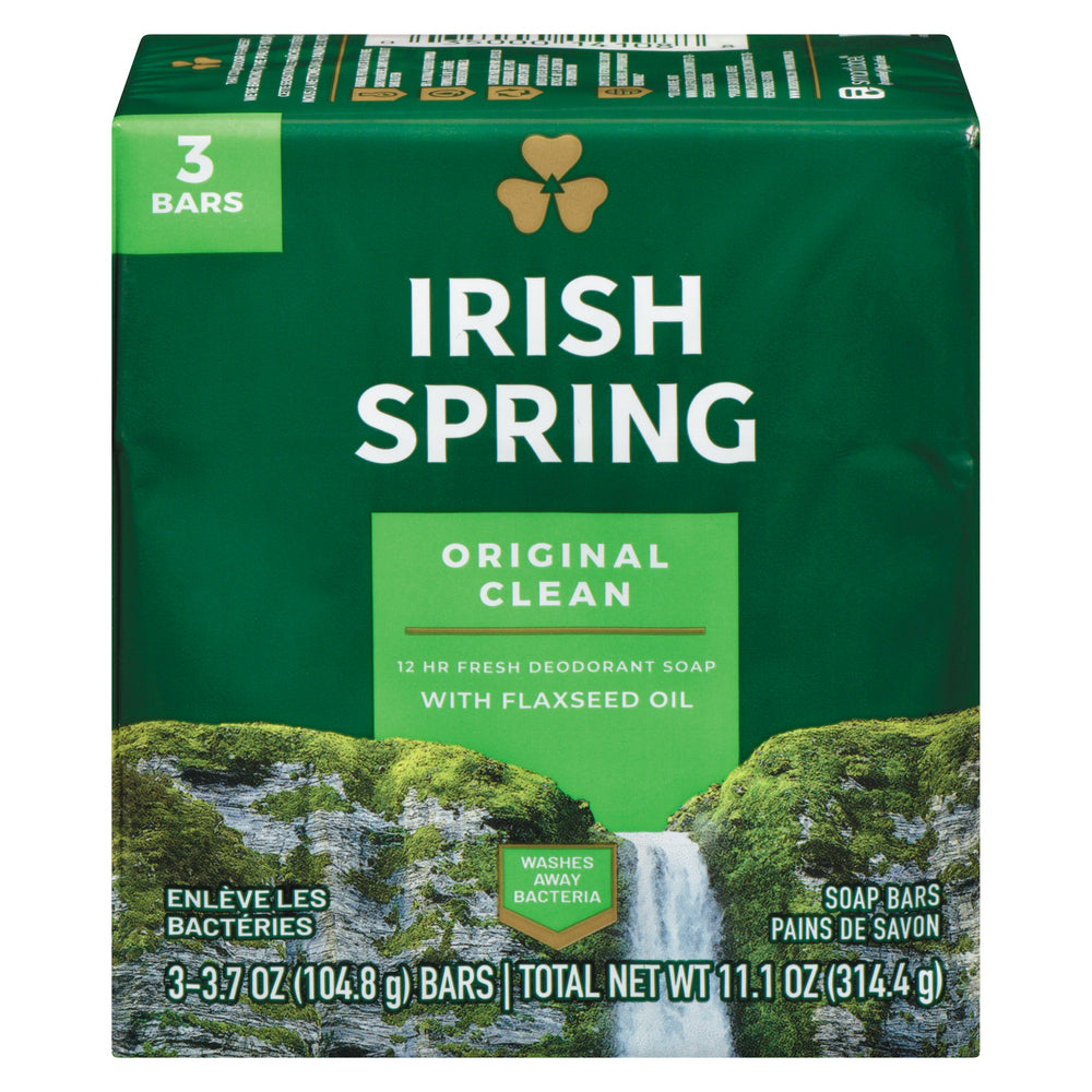 IRISH SPRING BAR SOAP ORIGINAL, 18 X 3 UN