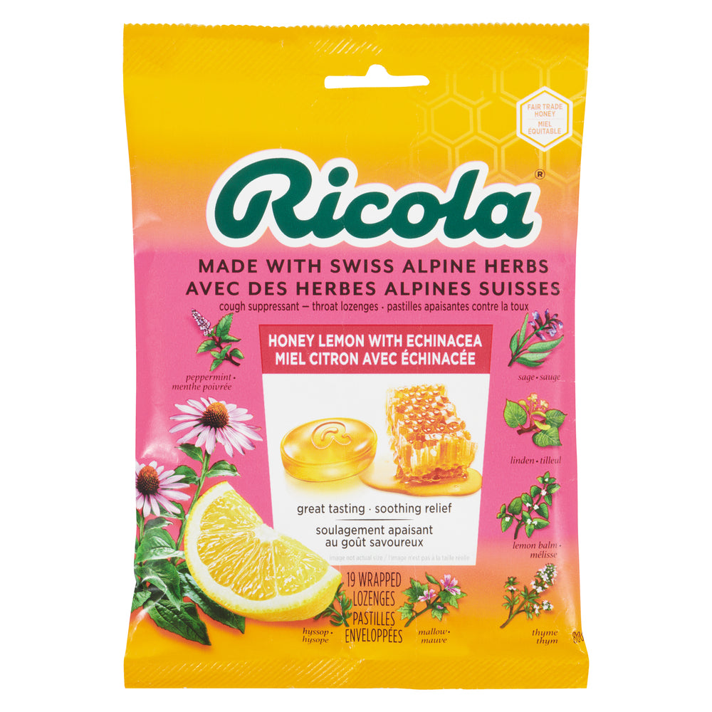 RICOLA ECHINACEA HONEY LOZENGES, 8 X 19 UN