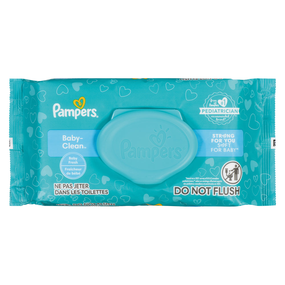 PAMPERS BABY WIPES SCENTED, 8 X 72 UN