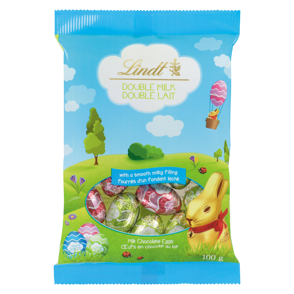 LINDT LINDOR DOUBLE CHOCOLATE BAR, 10 X 100 G