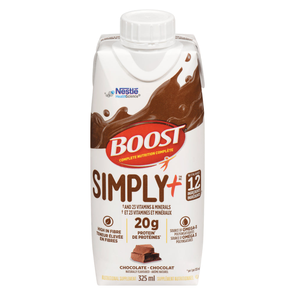 NESTLE BOOST SIMPLY+ CHOCOLATE, 4 X 325 ML