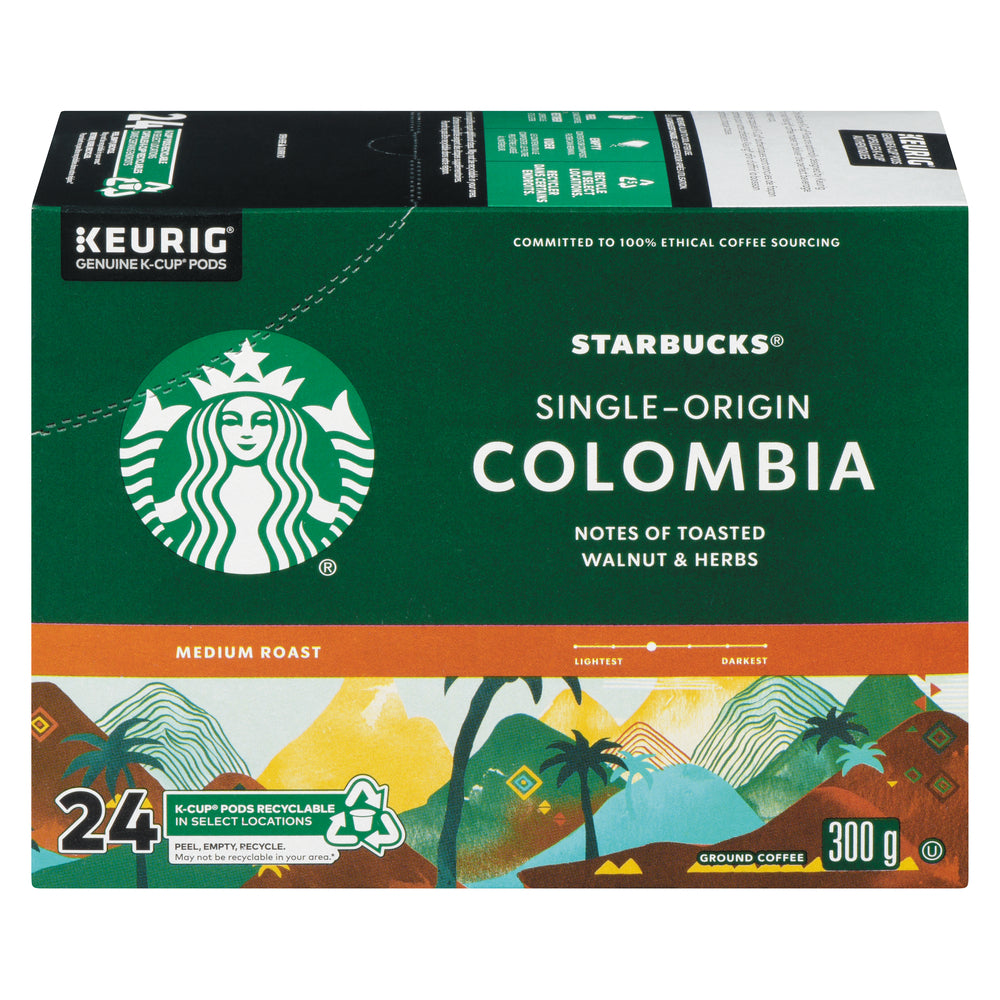 STARBUCKS COFFEE COLOMBIA K-CUP, 4 X 24 UN