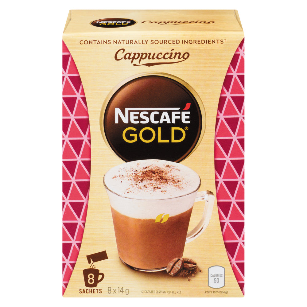 NESCAFE GOLD INSTANT CAPPUCCINO COFFEE, 6 X 8 X 14 G