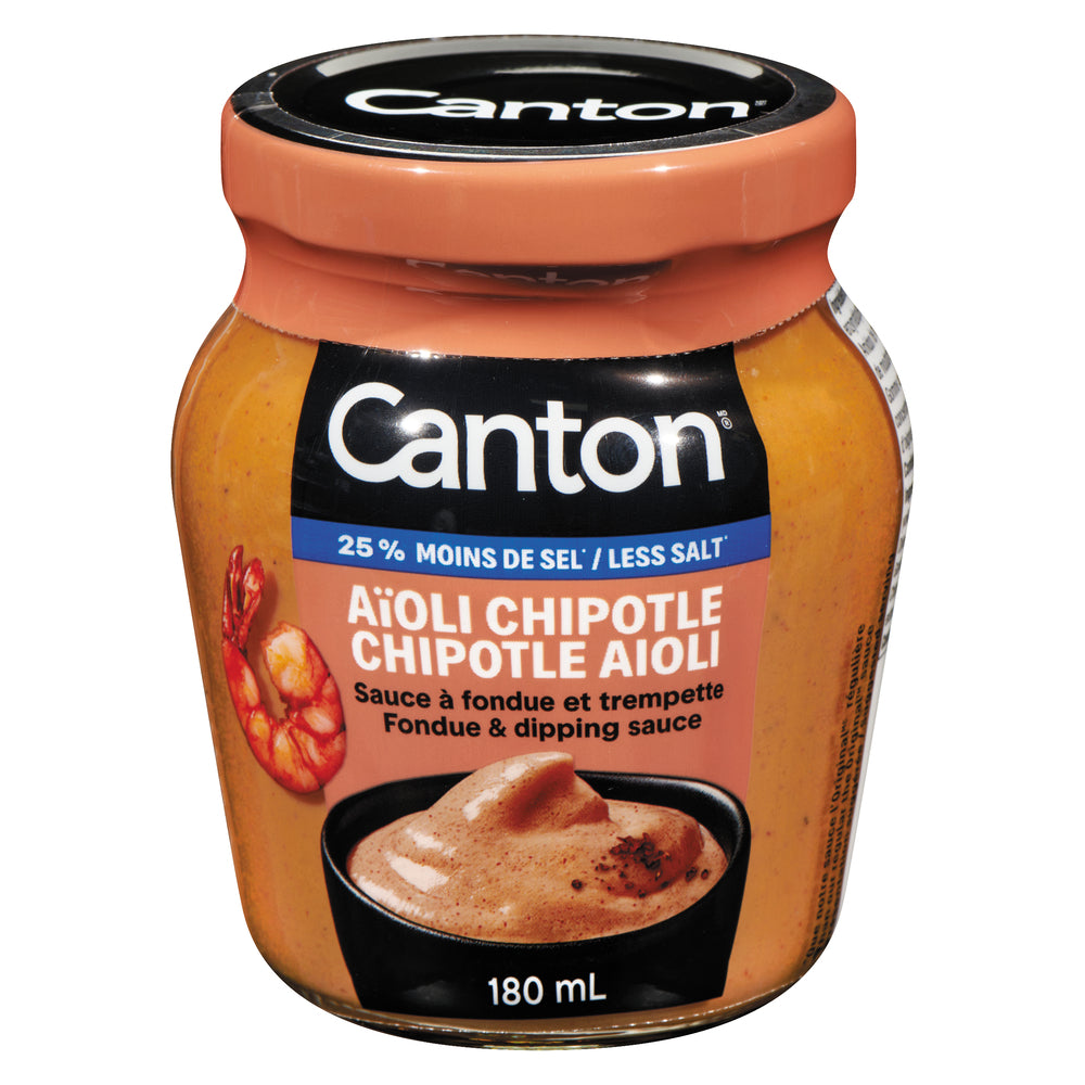 CANTON CHIPOTLE SAUCE 25% LESS SALT, 12 X 180 ML
