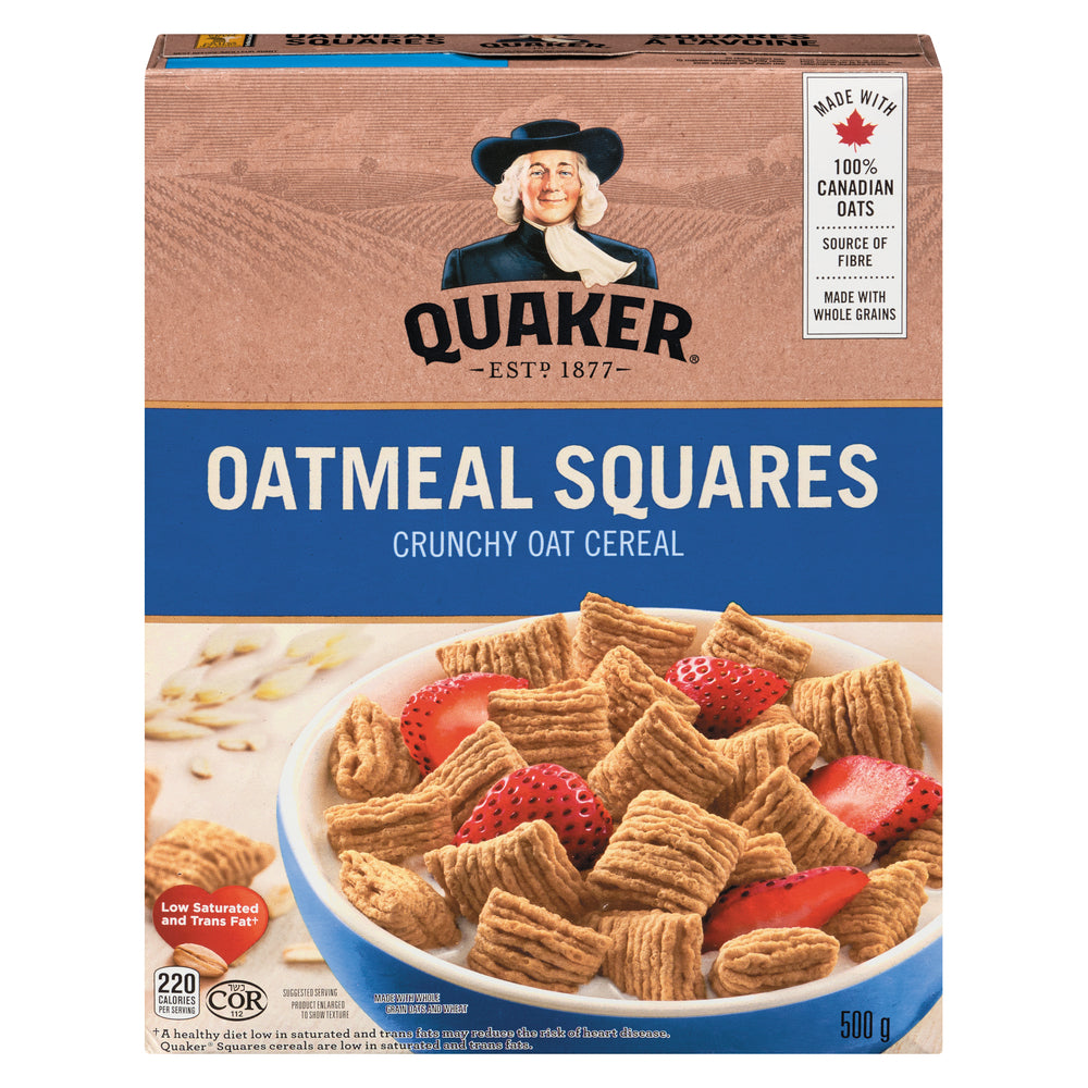 QUAKER CEREAL OAT SQUARES, 12 X 500 G