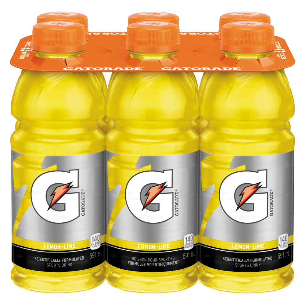 GATORADE, LEMON LIME SPORTS DRINK, 4 X 6 X 591 ML
