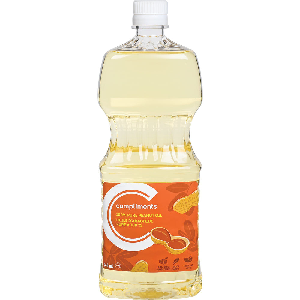 COMPLIMENTS PURE 100% PEANUT OIL, 12 X 946 ML