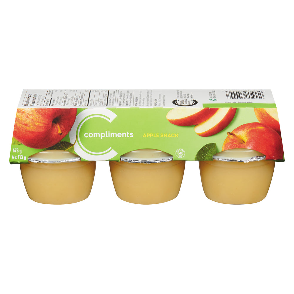 COMPLIMENTS SWEETENED APPLESAUCE CUP, 12 X 6 X 113 G