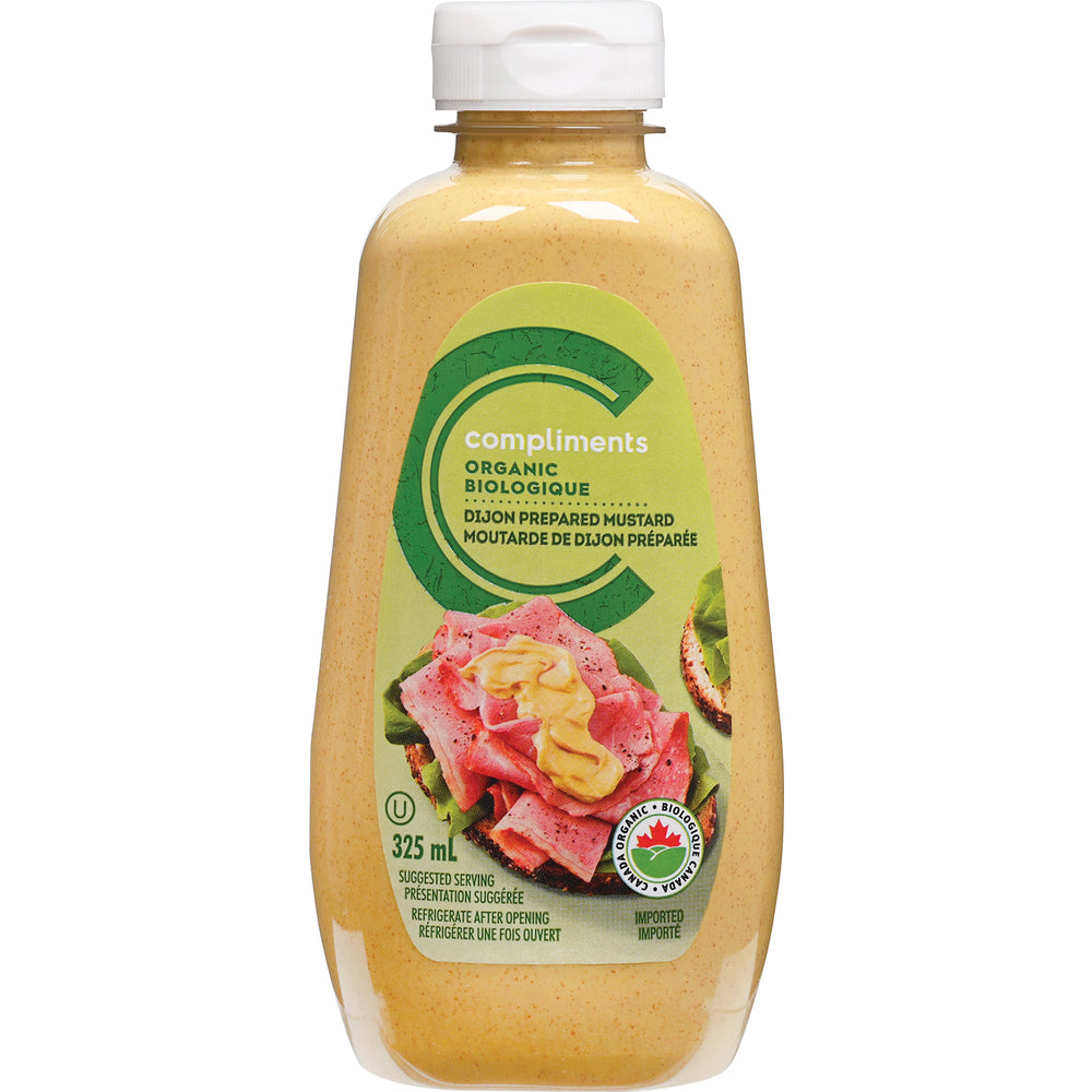 COMPLIMENTS ORGANIC DIJON MUSTARD, 12 X 325 ML