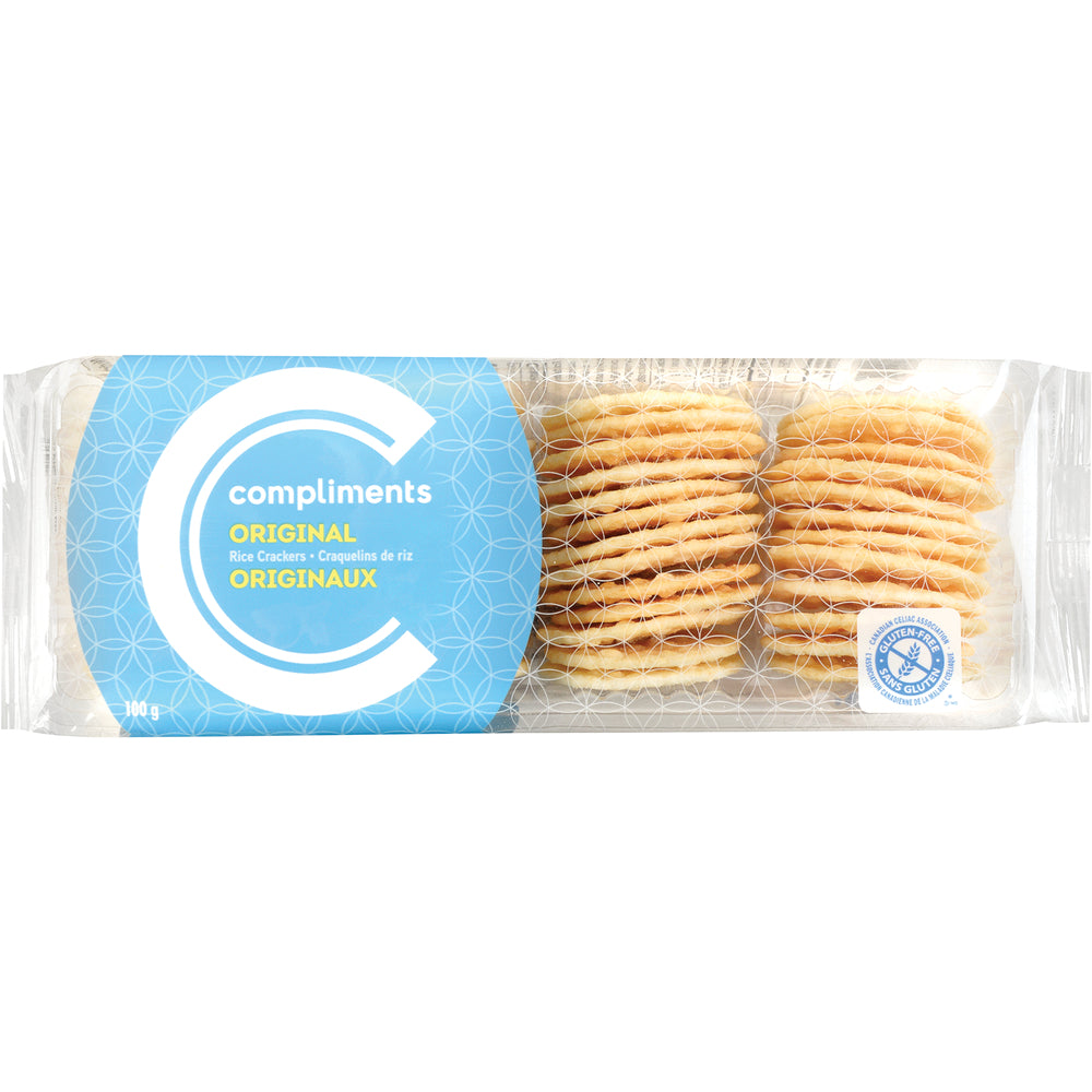 COMPLIMENTS ORIGINAL RICE CRACKERS, 12 X 100 G