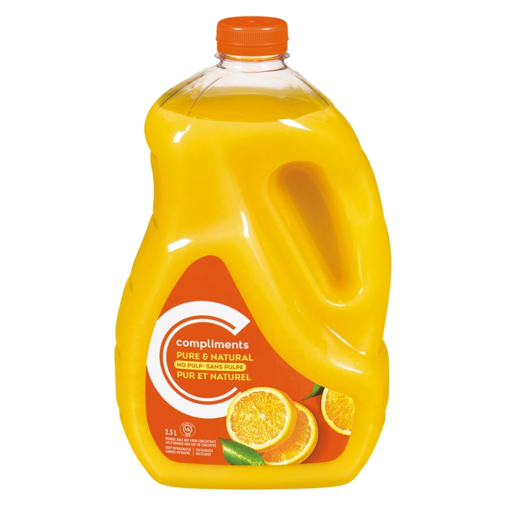 COMPLIMENTS ORANGE JUICE, 6 x 2.5 L