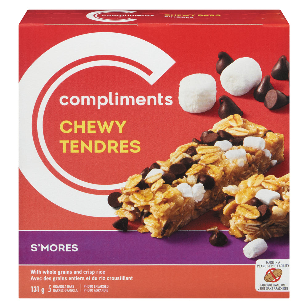 COMPLIMENTS GRANOLA BAR CHEWY S'MORES, 12 X 131 G