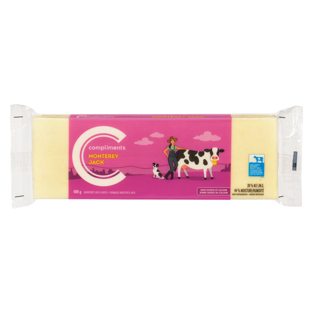 COMPLIMENTS MONTEREY JACK CHEESE, 16 X 400 G