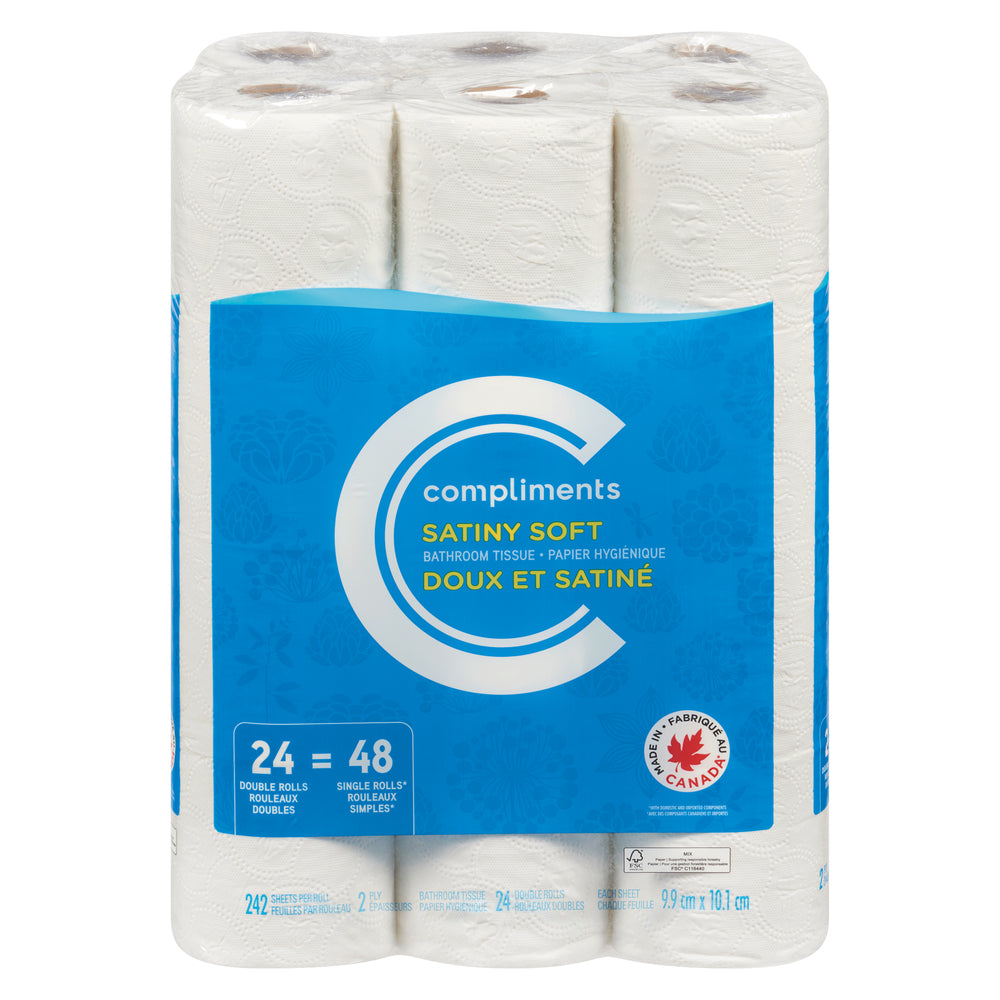 COMPLIMENTS SATINYTOILET PAPER BT 242S, 2 X 24 UN