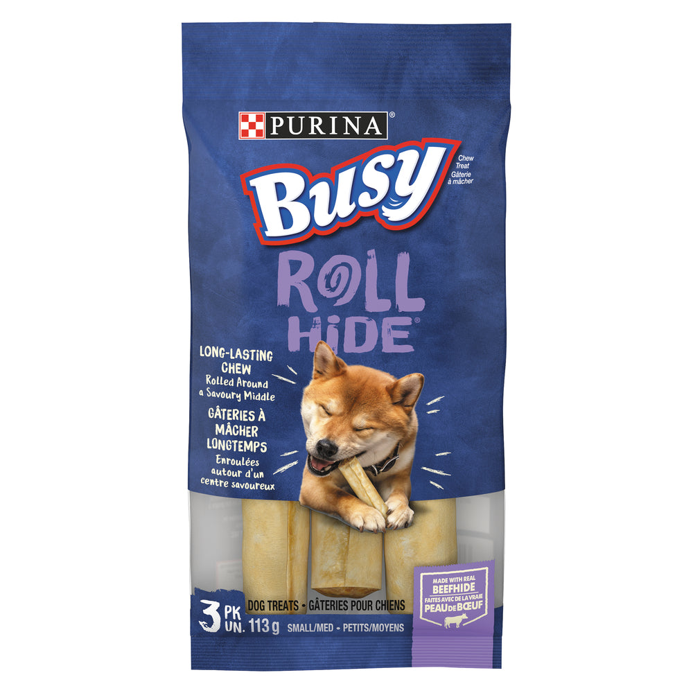 PURINA BUSY ROLLHIDE BEEF DOG TREATS, 10 X 113 G