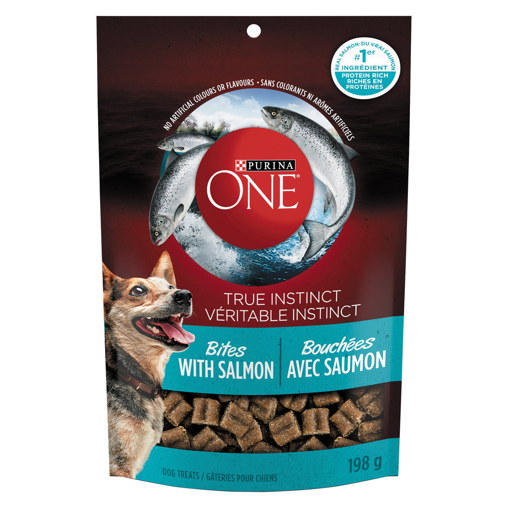 ONE DOG TREAT SALMON BITES, 5 X 198 G