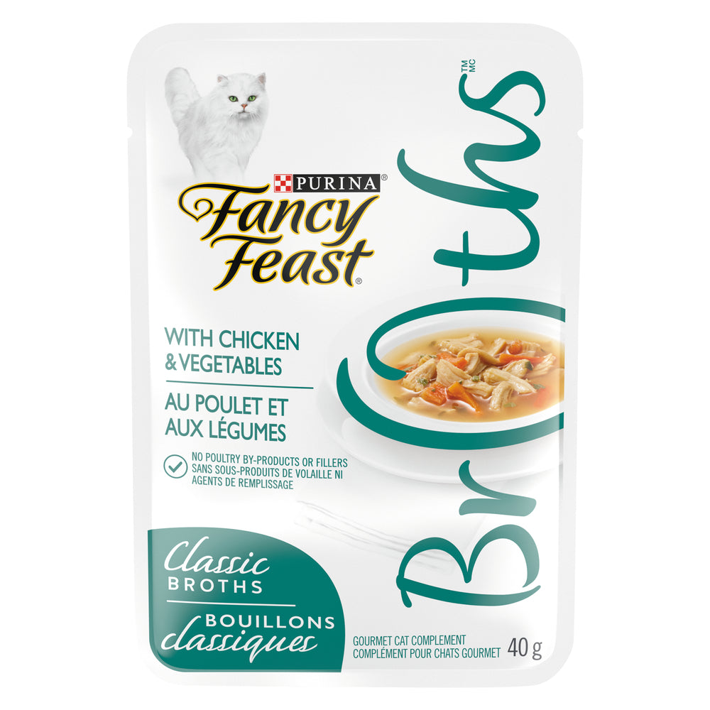 PURINA FANCY FEAST BROTHS CHICKEN & VEGETABLES, 16 X 40 G