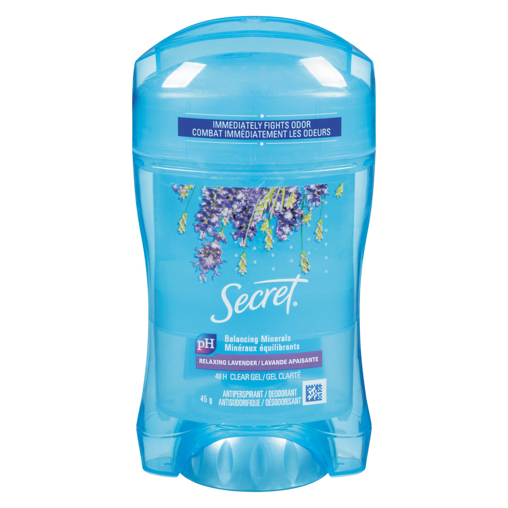 SECRET ANTIPERSPIRANT LAVENDER CLEAR GEL, 6 X 45 G