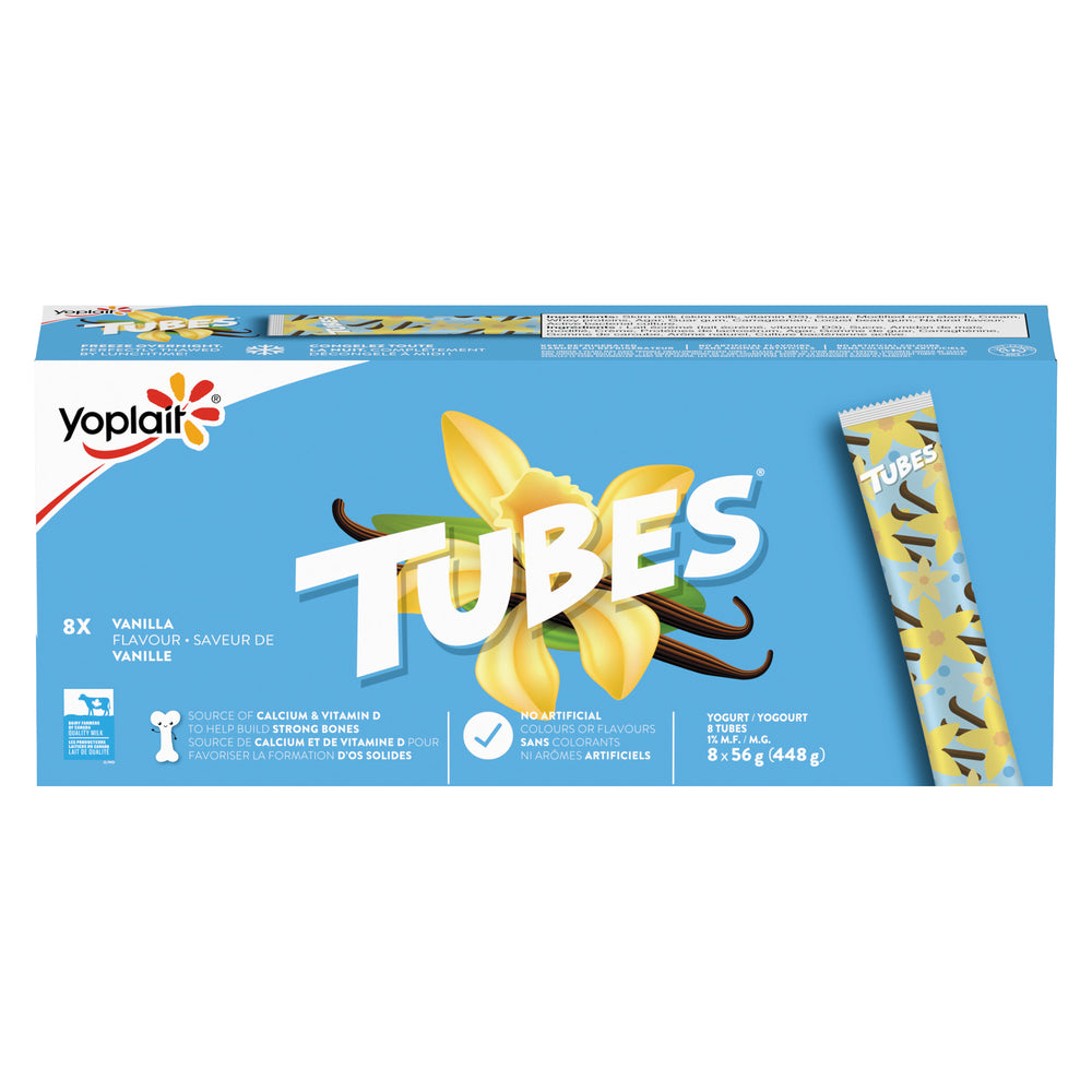 YOPLAIT TUBES 1% VANILLA, 8 X 448 G