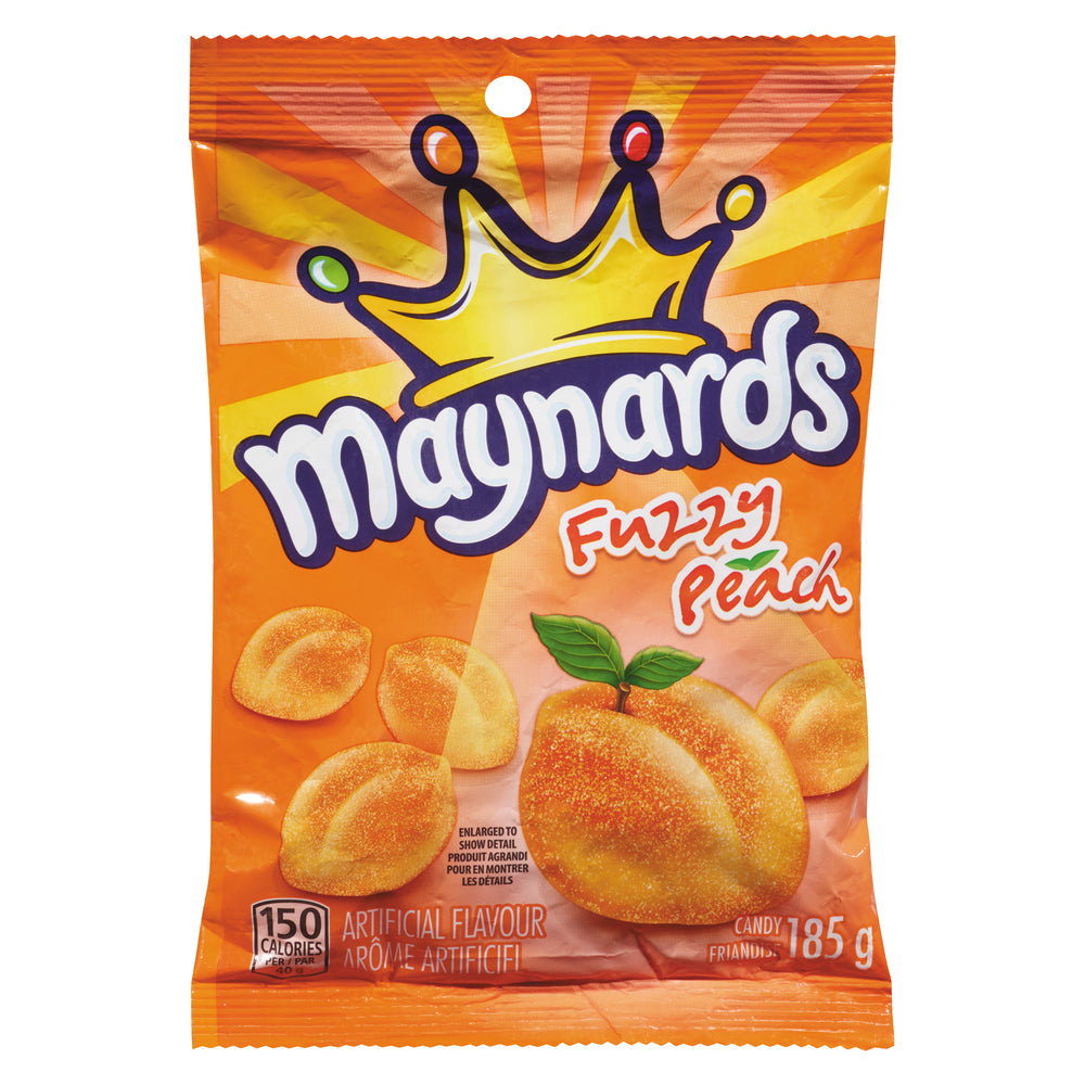 MAYNARDS FUZZY PEACH CANDY, 12 X 185 G