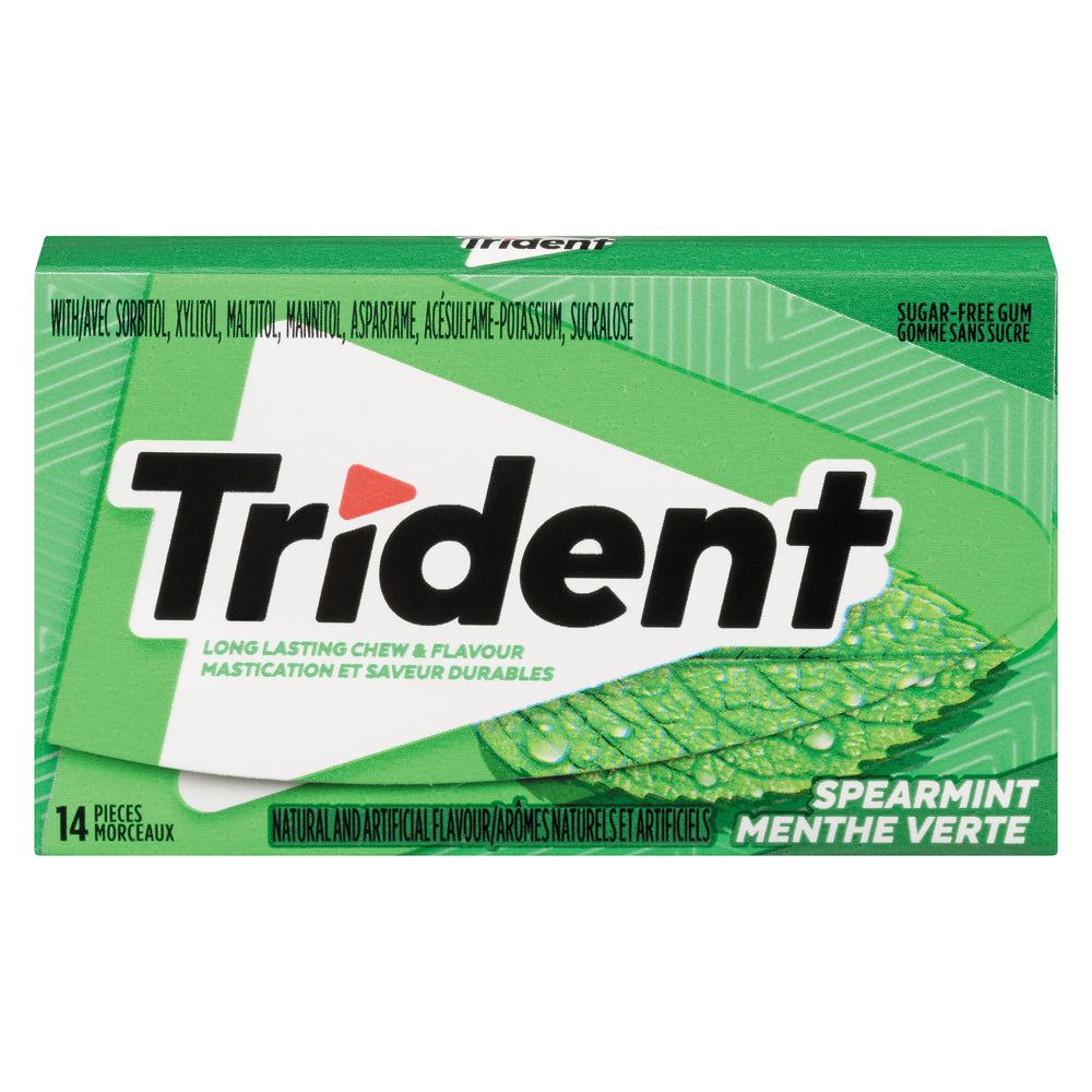 TRIDENT SPEARMINT GUM, 12 X 1 UN
