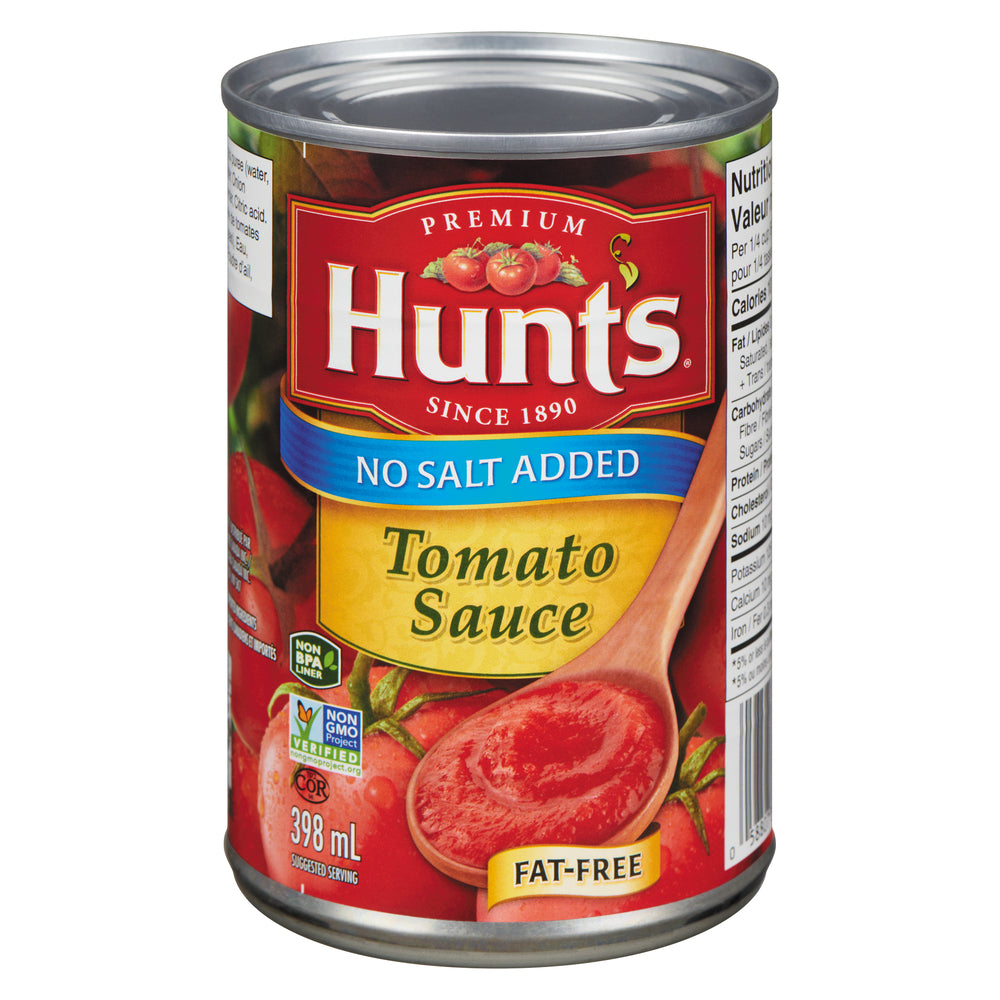HUNT'S NO SALT ADDED TOMATO SAUCE, 24 X 398 ML