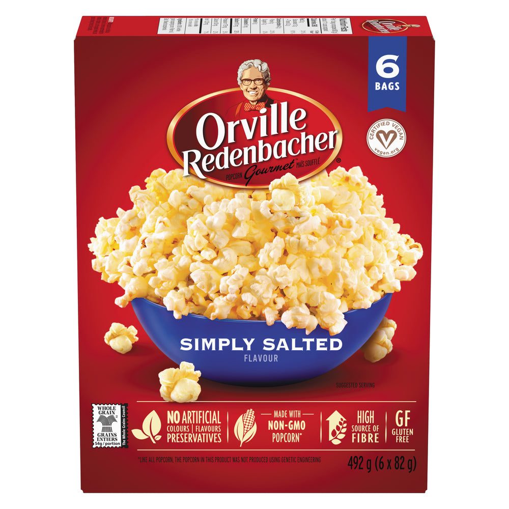ORVILLE REDENBACHER'S SIMPLY SALTED, 6 X 492 G