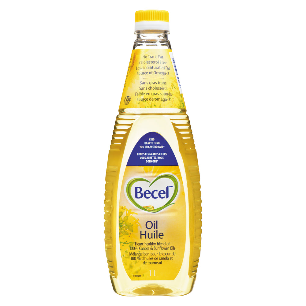 BECEL SUNFLOWER AND CANOLA OIL 100%, 12 X 1 L