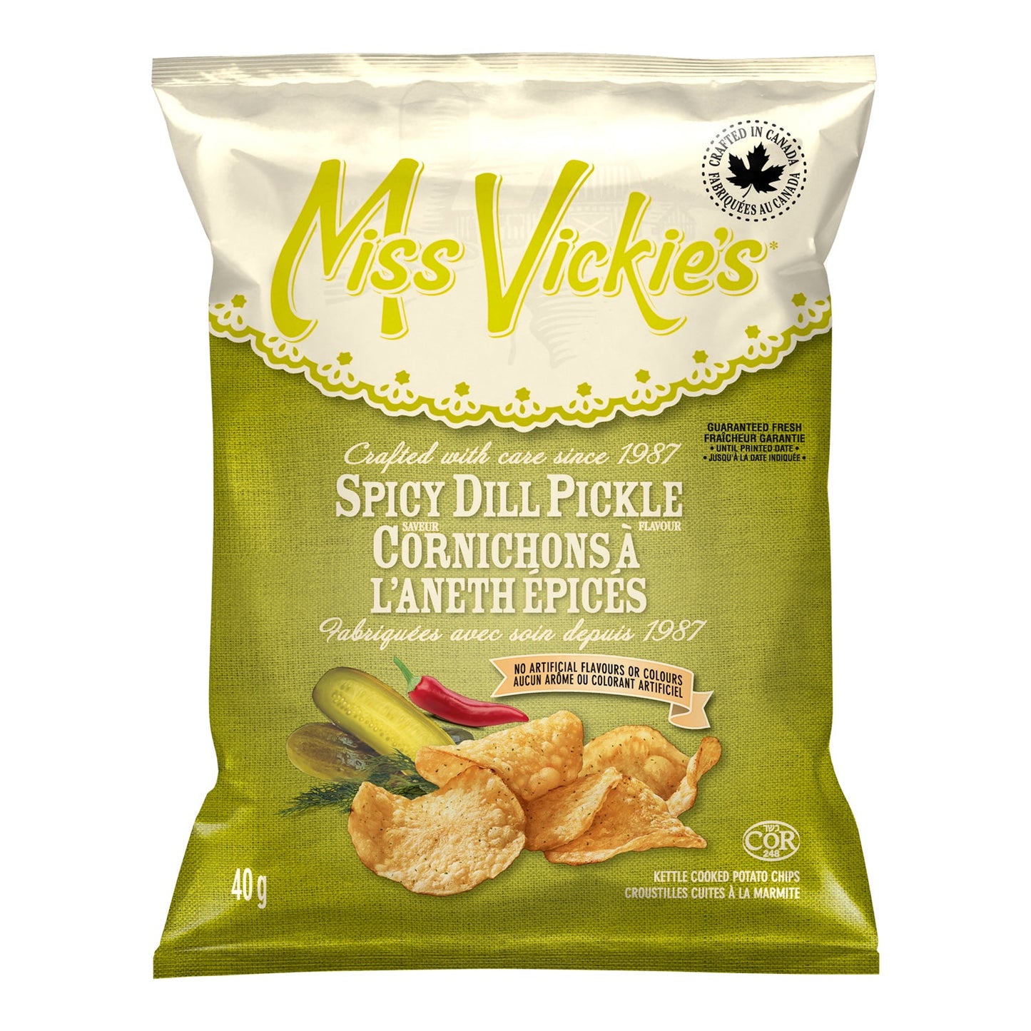MISS VICKIES, SPICY DILL PICKLE, 40 X 40G