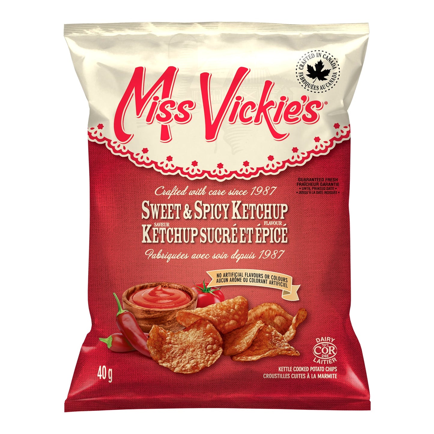 MISS VICKIES, SWEET AND SPICY KETCHUP, 40 X 40G