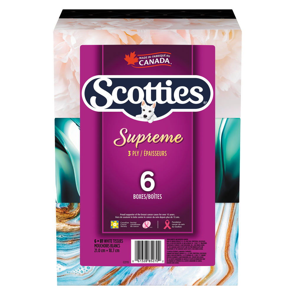 SCOTTIES SUPREME 3-PLY TISSUES, 8 X 6 UN