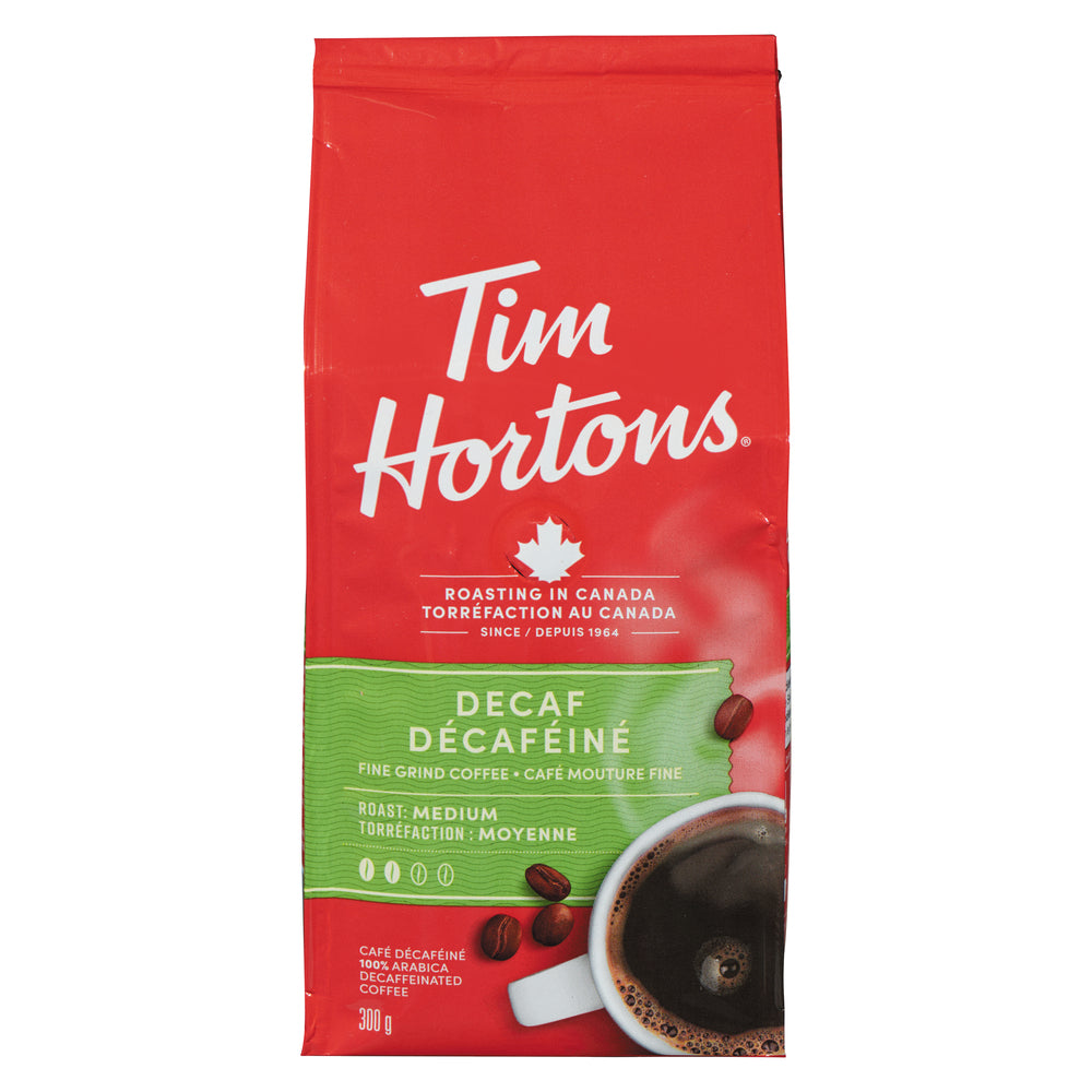 TIM HORTONS GROUND DECAF COFFEE, 6 X 300 G