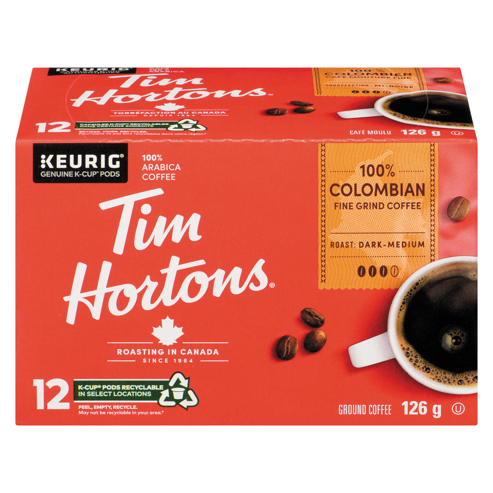 TIM HORTONS COLOMBIAN COFFEE 12 KCUP, 6 X 12 UN