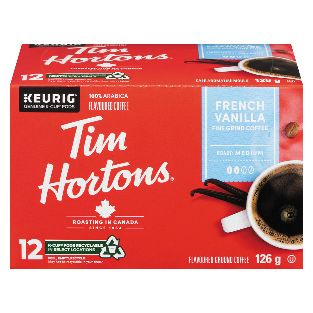 TIM HORTONS FRENCH VANILLA 12 KCUP, 6 X 12 UN