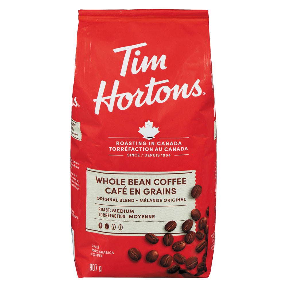 TIM HORTONS WHOLE BEAN COFFEE, 6 X 907 G