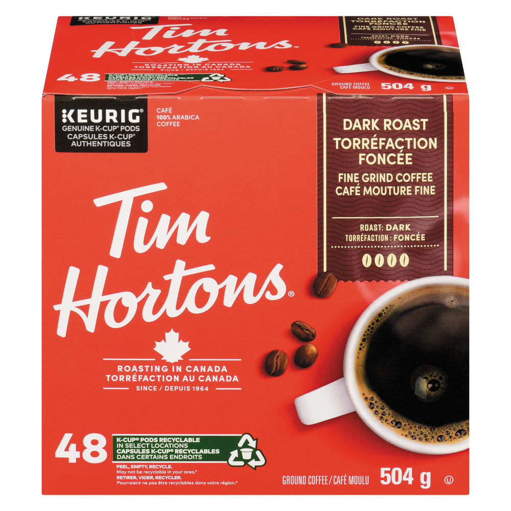 TIM HORTONS K-CUP DARK ROAST, 4 X 48 UN