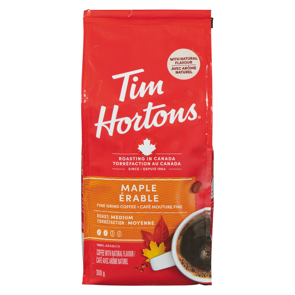 TIM HORTONS GROUND MAPLE FLAVORED COFFEE, 6 X 300 G