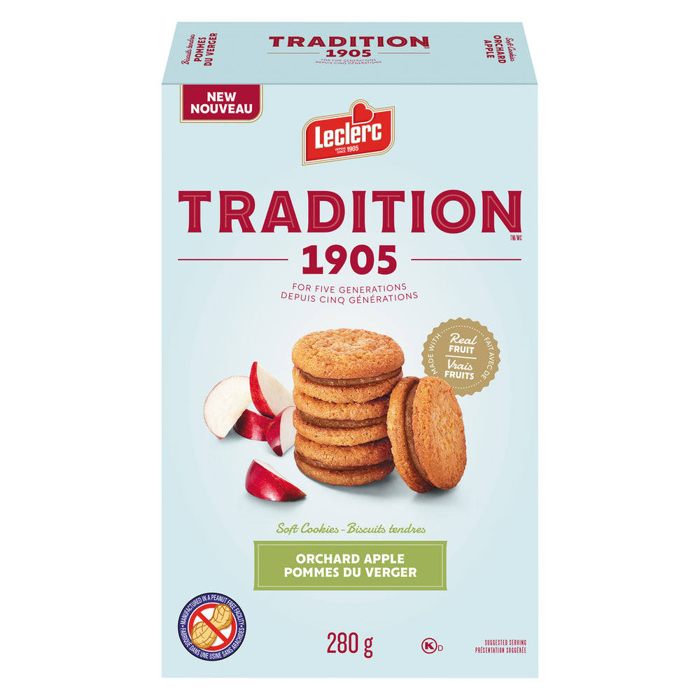 LECLERC COOKIES ORCHARD APPLE, 12 X 280 G
