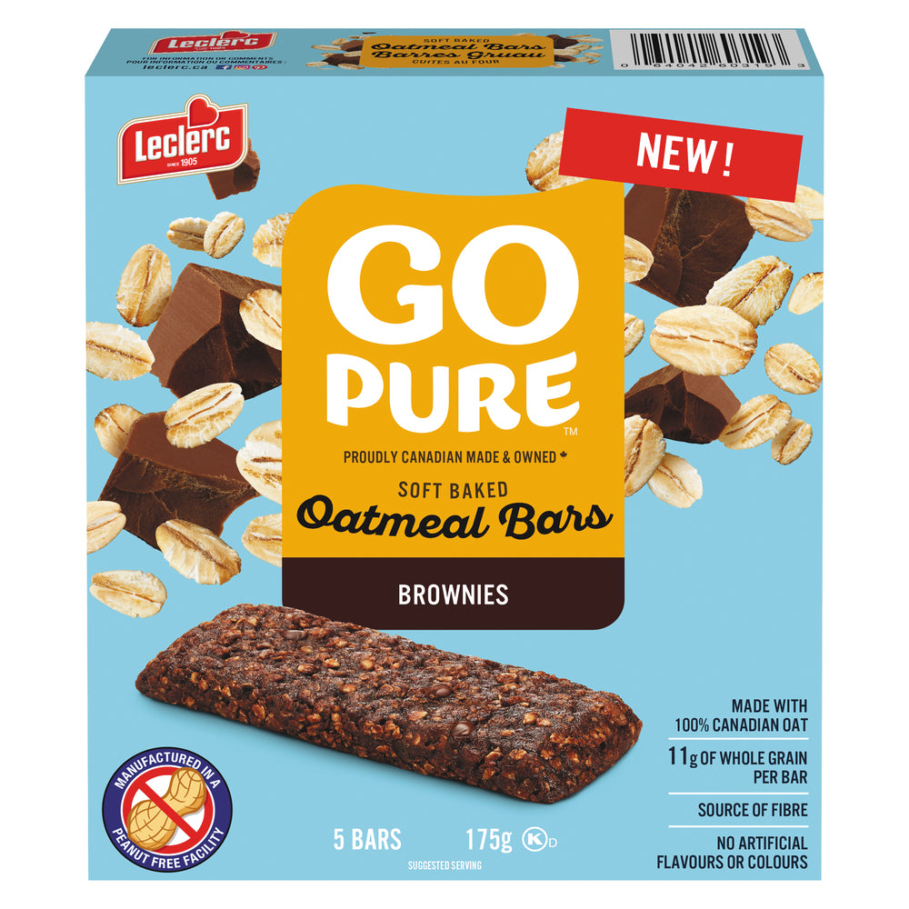GOPURE SOFTBAK OAT BROWNIE BAR, 12 X 175 G