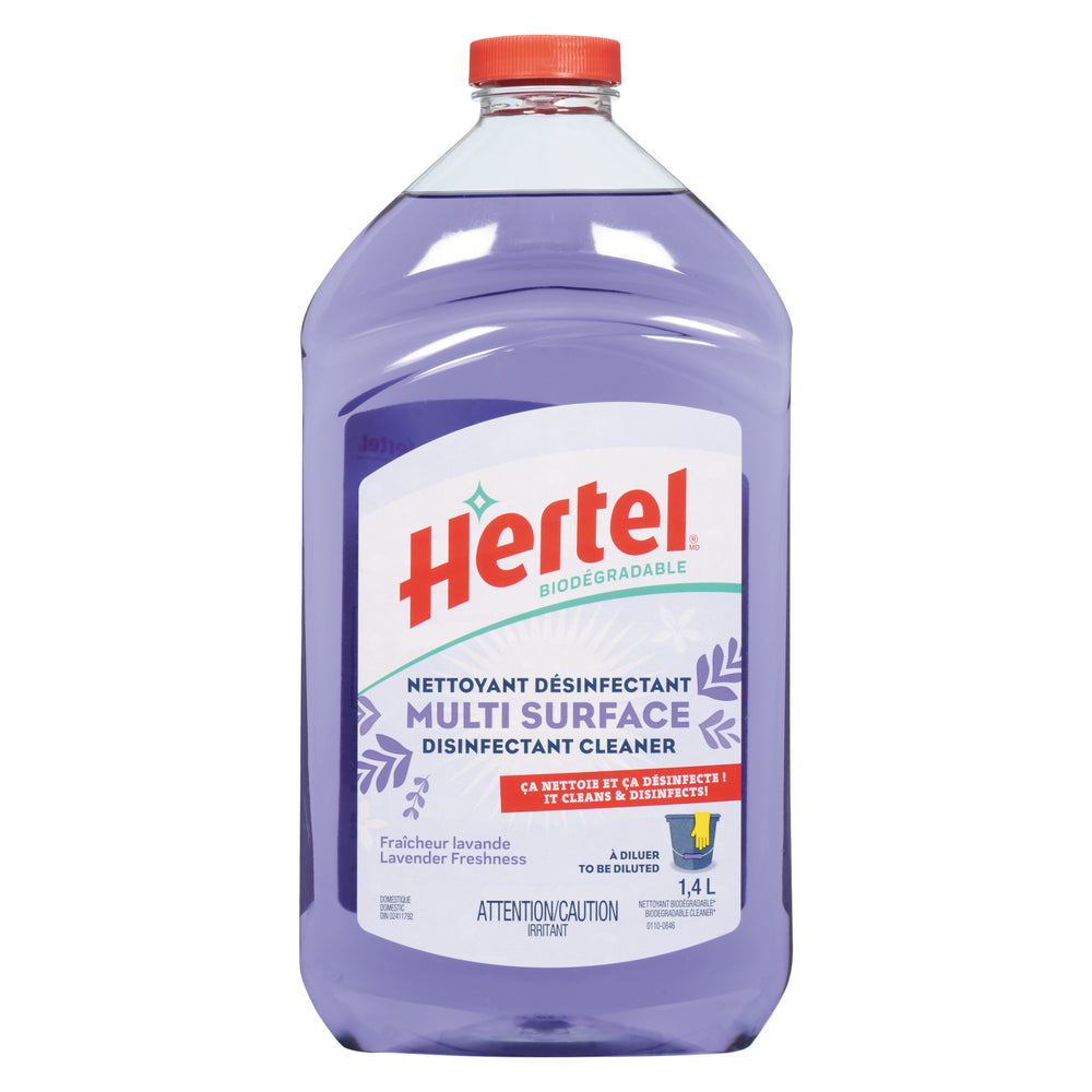 HERTEL MULTI-PURPOSE LIQUID CLEANER LAVENDER, 12 X 1.400 LT