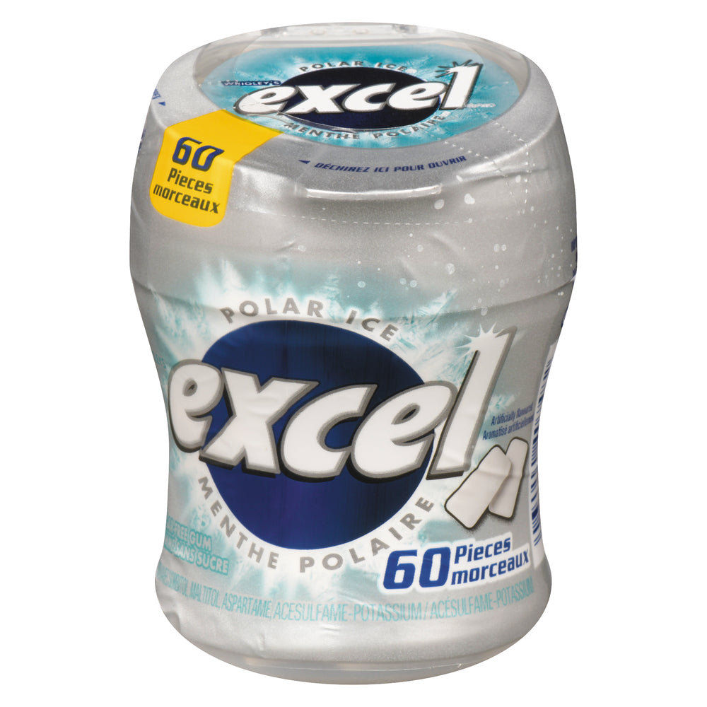 EXCEL POLAR MINT GUM BITE 60 PIECES, 6 X 1 UN